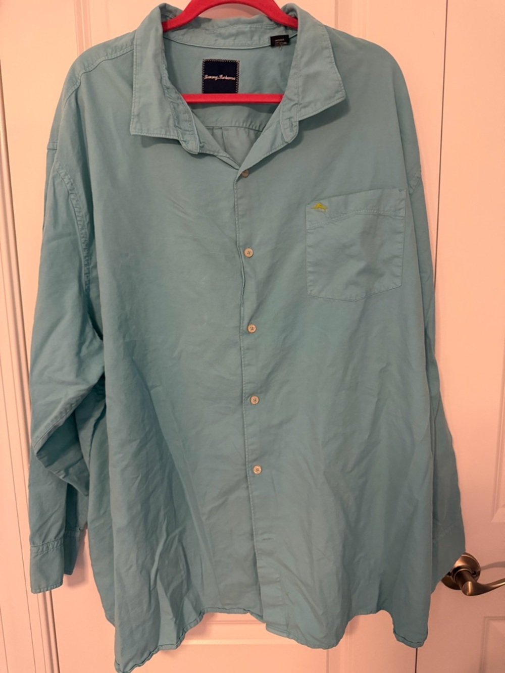 Tommy Bahama Turquoise Lightweight Button-Up Shirt 4X